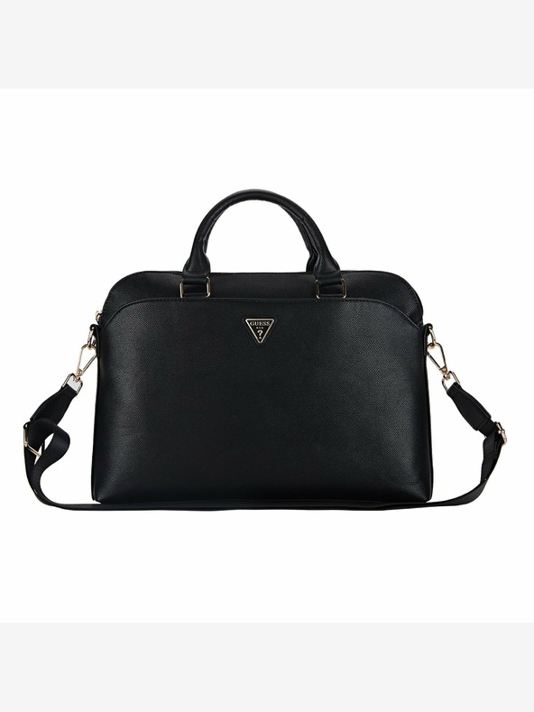 Guess Guess PU zrnata trokutasta torba za prijenosno računalo 15/16" crna