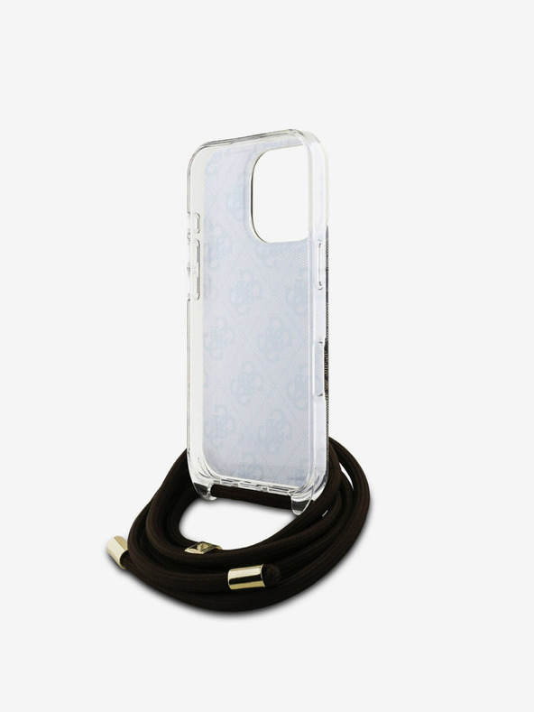 Guess Guess IML 4G stražnja maska ​​s remenom preko ramena za iPhone 16 Pro, smeđa