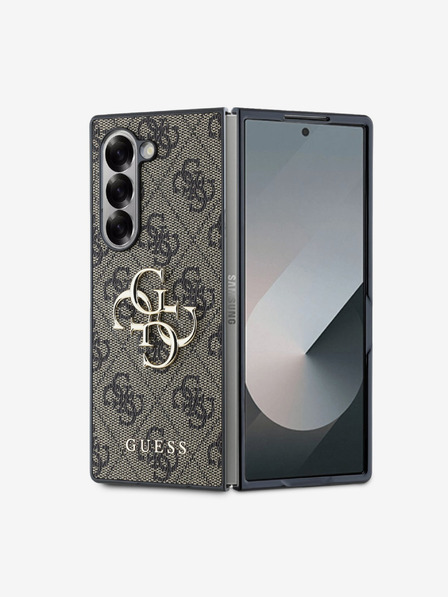 Guess Stražnja maska ​​Guess PU 4G s metalnim logotipom za Samsung Galaxy Z Fold 6 smeđa