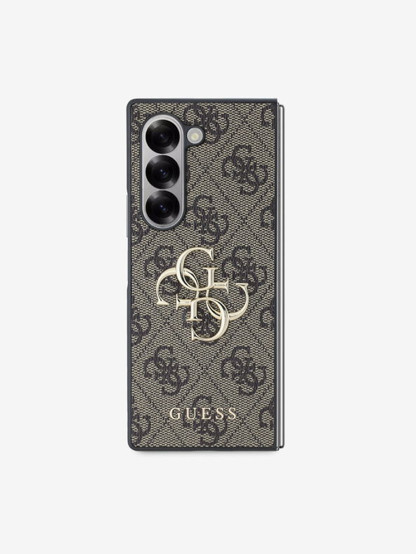 Guess Stražnja maska ​​Guess PU 4G s metalnim logotipom za Samsung Galaxy Z Fold 6 smeđa