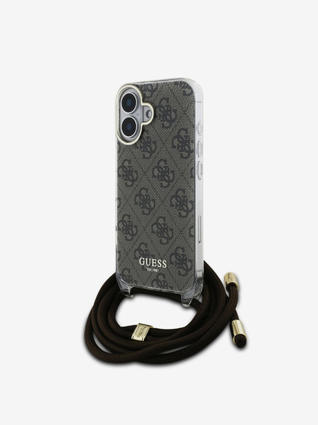 Guess Guess IML 4G stražnja maska ​​s remenom preko ramena za iPhone 16, smeđa