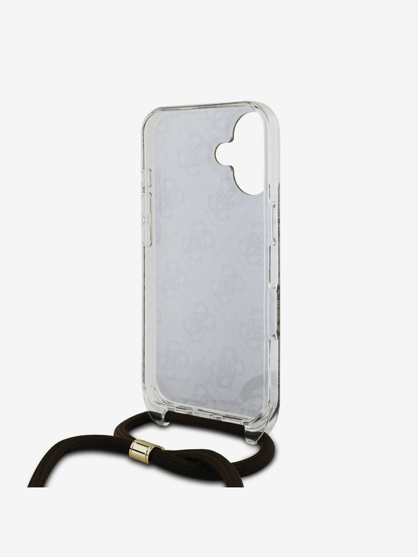 Guess Guess IML 4G stražnja maska ​​s remenom preko ramena za iPhone 16, smeđa