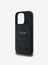Guess PU Leather 4G Colored Ring MagSafe Zadní Kryt pro iPhone 16 Pro Black Etui za telefon