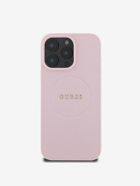 Guess Guess PU Grained Classic Logo MagSafe stražnja maska ​​za iPhone 16 Pro Pink