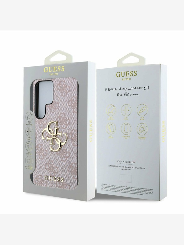 Guess Stražnja maska ​​Guess PU 4G s metalnim logotipom za Samsung Galaxy S25 Ultra Pink