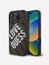 Guess Guess PU kožna 4G Big Love Logo MagSafe stražnja maska ​​za iPhone 16 Pro Max smeđa