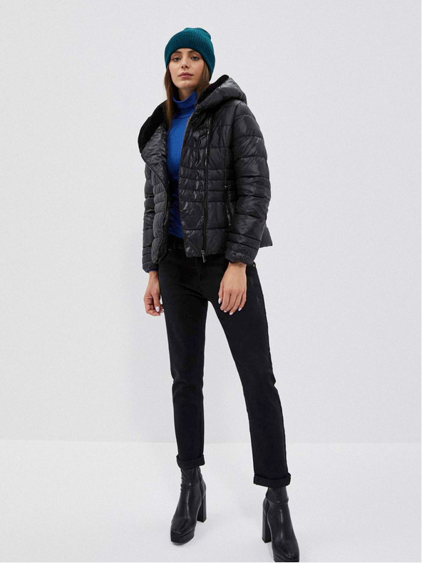 Moodo Moodo kratka prošivena jakna za žene u crnoj boji