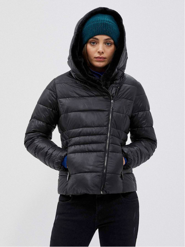 Moodo Moodo kratka prošivena jakna za žene u crnoj boji