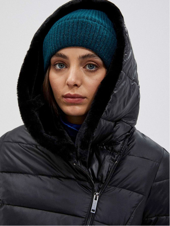 Moodo Moodo kratka prošivena jakna za žene u crnoj boji