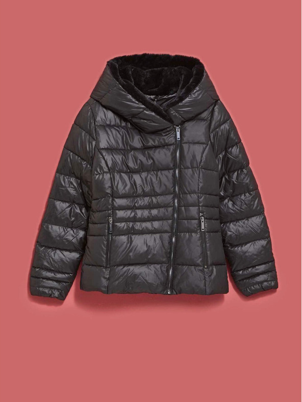 Moodo Moodo kratka prošivena jakna za žene u crnoj boji