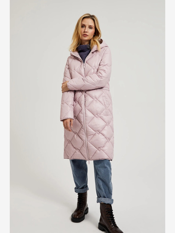 Moodo Moodo svijetloružičasta prošivena jakna s manžetama