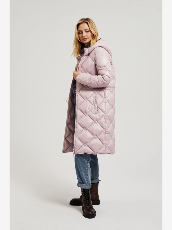 Moodo Moodo svijetloružičasta prošivena jakna s manžetama