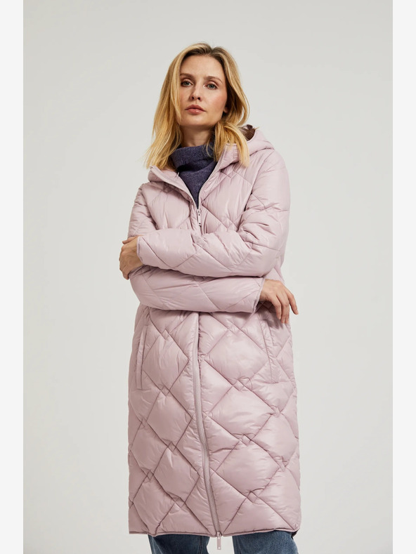 Moodo Moodo svijetloružičasta prošivena jakna s manžetama