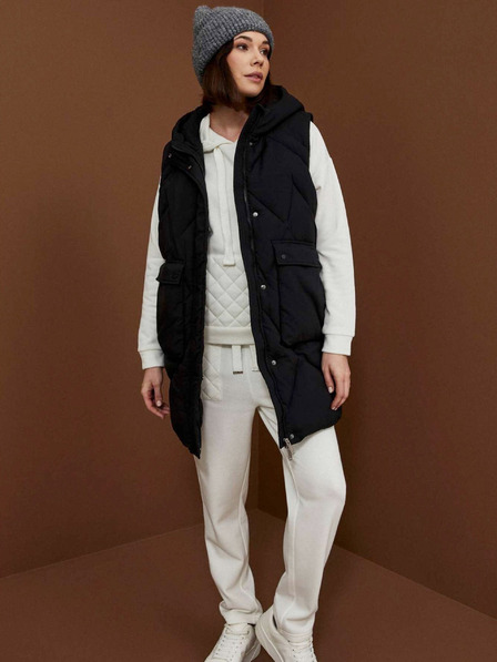 Moodo Crna ženska jakna s rukavima na skidanje Moodo