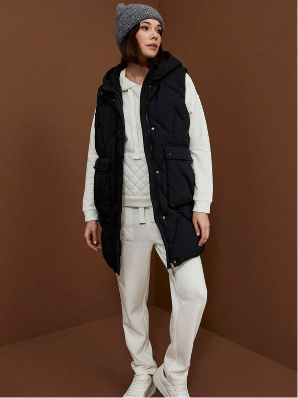 Moodo Crna ženska jakna s rukavima na skidanje Moodo