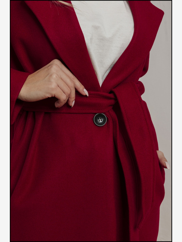 Edoti Crveni ženski kaput sa Edoti remenom