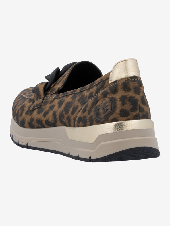 Rieker Rieker crne i smeđe ženske mokasine s uzorkom