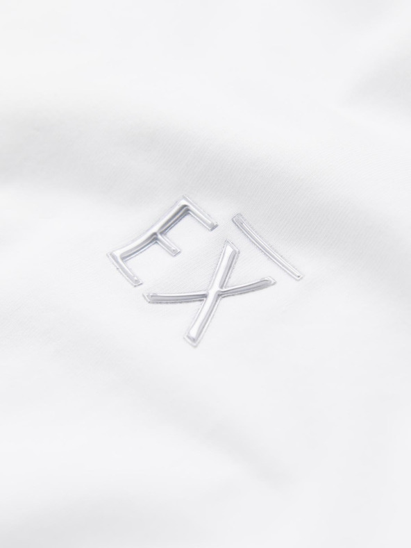 Ombre Clothing Muška majica kratkih rukava SLIM FIT s V-izrezom, elastinom i printom bijela Ombre odjeća