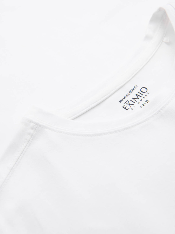 Ombre Clothing Muška majica kratkih rukava SLIM FIT s elastinom i printom bijela Ombre Clothing