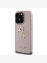 Guess Stražnja maska ​​Guess PU Grained 4G Metal Logo za iPhone 15 Pro Pink