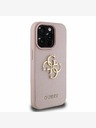 Guess Stražnja maska ​​Guess PU Grained 4G Metal Logo za iPhone 15 Pro Pink