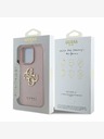 Guess Stražnja maska ​​Guess PU Grained 4G Metal Logo za iPhone 15 Pro Pink