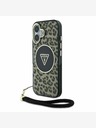 Guess Guess IML Leopard Trokut Logo Strap MagSafe stražnja maska ​​za iPhone 16 smeđa