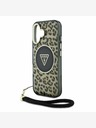 Guess Guess IML Leopard Trokut Logo Strap MagSafe stražnja maska ​​za iPhone 16 smeđa
