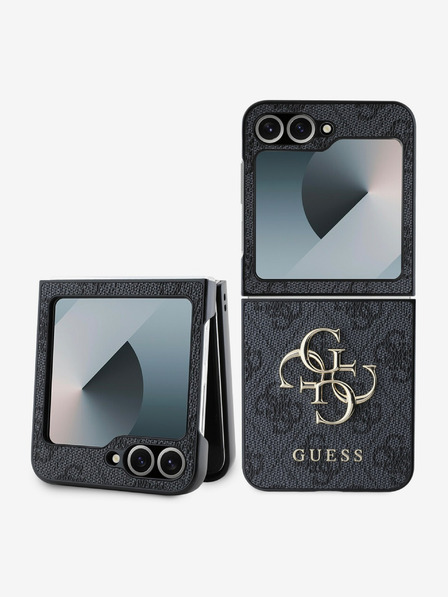 Guess Stražnja maska ​​Guess PU 4G s metalnim logotipom za Samsung Galaxy Z Flip 6 siva