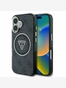 Guess Guess IML 4G svjetlucavi i trokutasti logotip MagSafe stražnja maska ​​za iPhone 16 crna