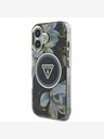 Guess Guess IML svjetlucava magnolija i logotip trokuta MagSafe stražnja maska ​​za iPhone 16 crna