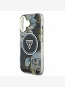 Guess Guess IML svjetlucava magnolija i logotip trokuta MagSafe stražnja maska ​​za iPhone 16 crna