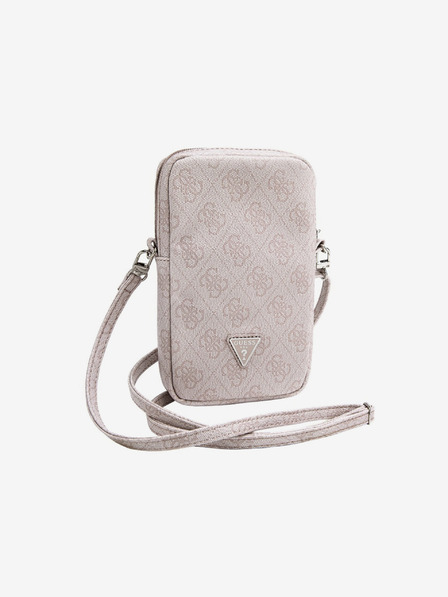 Guess PU 4G Triangle Logo Taška na Telefon se Zipem Pink Etui za telefon