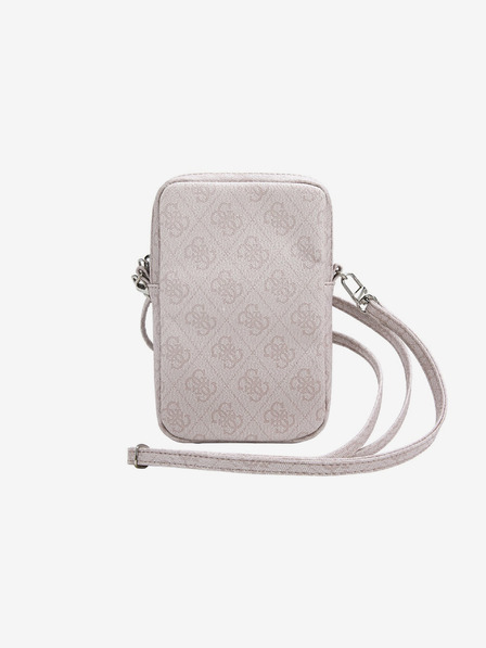 Guess PU 4G Triangle Logo Taška na Telefon se Zipem Pink Etui za telefon