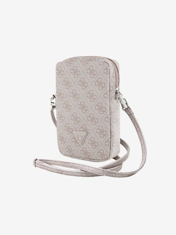 Guess PU 4G Triangle Logo Taška na Telefon se Zipem Pink Etui za telefon