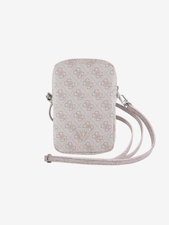 Guess PU 4G Triangle Logo Taška na Telefon se Zipem Pink Etui za telefon