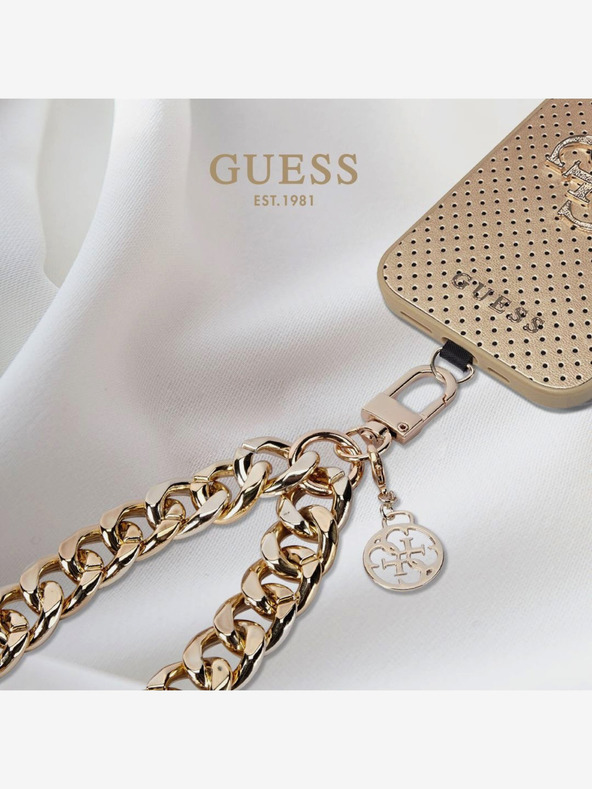 Guess Univerzální Popruh na Ruku 4G Charm Gold Etui za telefon