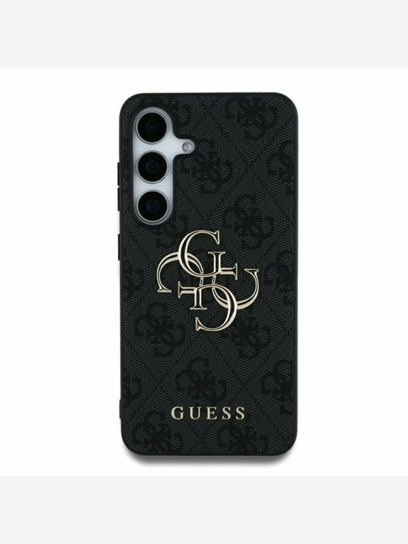 Guess PU 4G Metal Logo Zadní Kryt pro Samsung Galaxy S25 Grey Etui za telefon