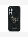 Guess PU 4G Metal Logo Zadní Kryt pro Samsung Galaxy S25 Grey Etui za telefon