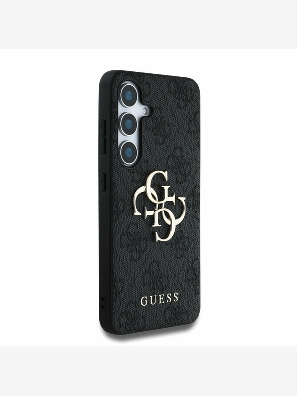 Guess PU 4G Metal Logo Zadní Kryt pro Samsung Galaxy S25 Grey Etui za telefon