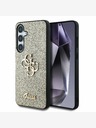 Guess Stražnja maska ​​Guess PU s fiksnim svjetlucavim 4G metalnim logotipom za Samsung Galaxy S25+ zlatna
