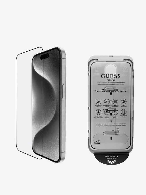 Guess Guess kaljeno staklo 2.5D za iPhone 16 Pro Max crno