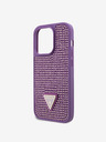 Guess Guess Rhinestones Triangle Metal Logo Cover za iPhone 15 Pro Ljubičasta