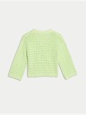 Marks & Spencer Marks & Spencer pleteni kardigan od čistog pamuka (2-8 godina) zeleni