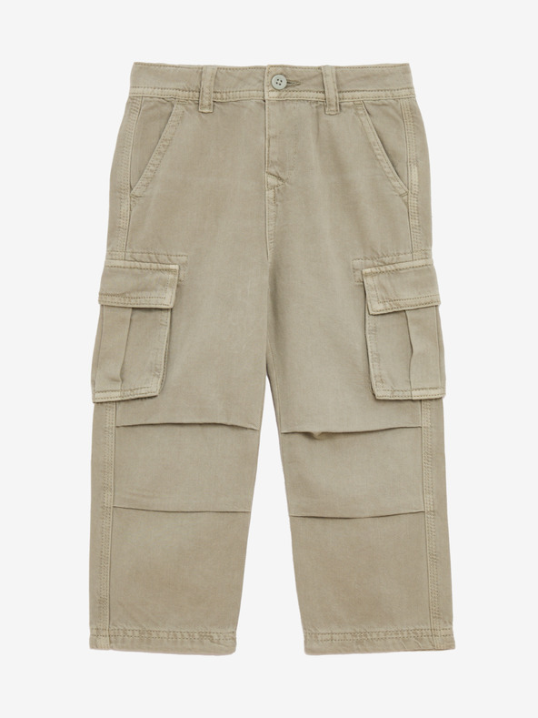 Marks & Spencer Marks & Spencer široke kargo hlače od čistog pamuka (2-16 godina) zelene