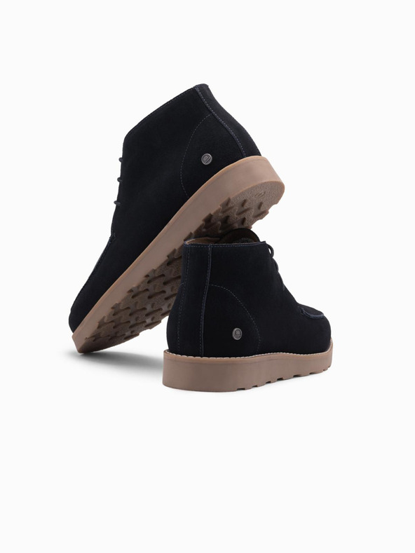 Ombre Clothing Muške gležnjače od brušene kože s grubim potplatom plave Ombre odjeće