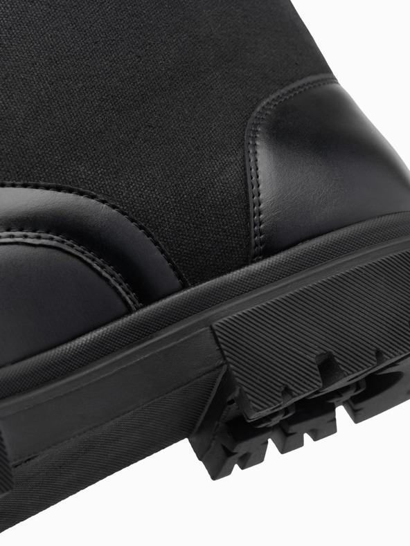 Ombre Clothing Muške trapper visoke čizme od vezanih materijala crne Ombre odjeće