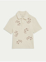 Marks & Spencer Marks & Spencer bogata pamučna izvezena polo majica (1-8 godina) krem