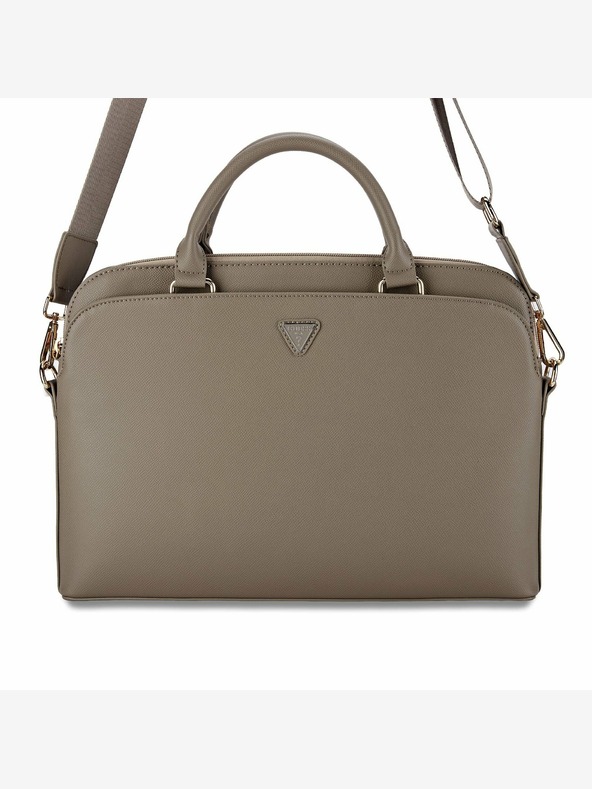 Guess Guess PU zrnata trokutasta torba za prijenosno računalo 15/16" smeđa