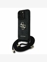 Guess Stražnja maska ​​Guess PU 4G s metalnim logotipom preko ramena za iPhone 16 Pro Max crna